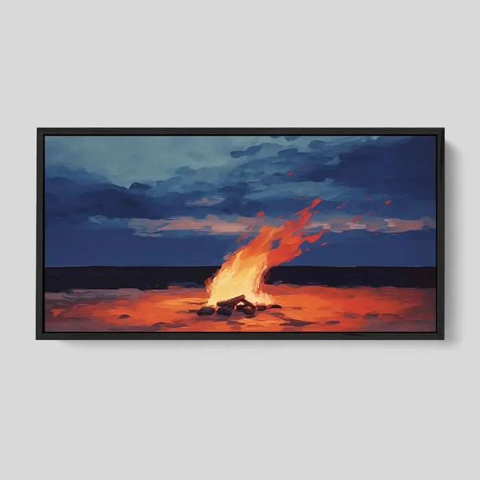 Extra Large Campfire On The Beach Artwork