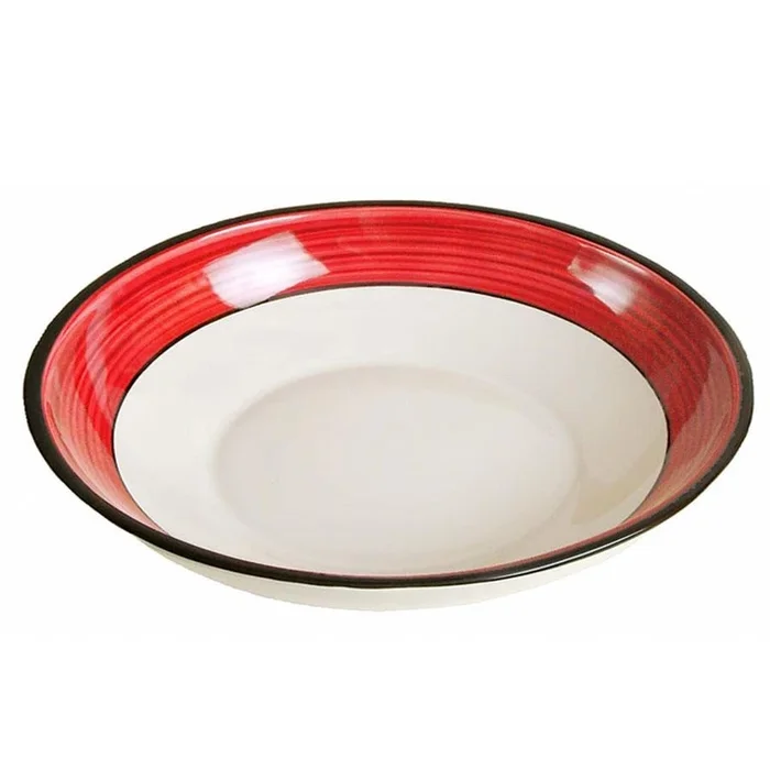 Extra Large Serving Bowl – White & Red | Spree Pattern