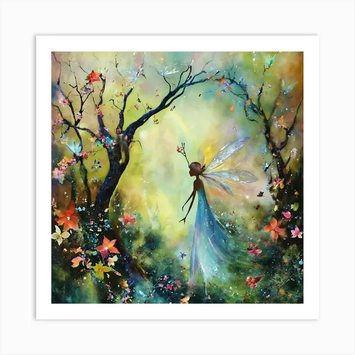 Fairy In The Forest Art Print by nourdelr