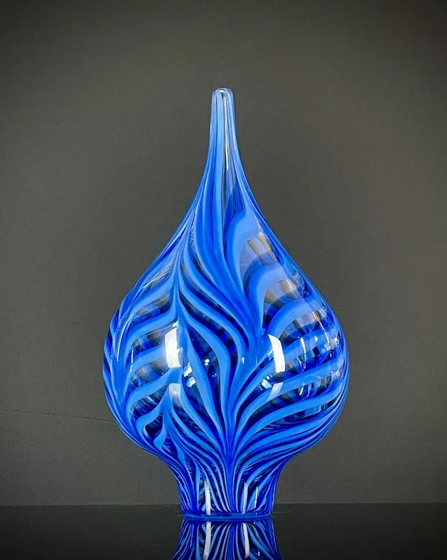 Feathered Color Drop Sculpture – Blue