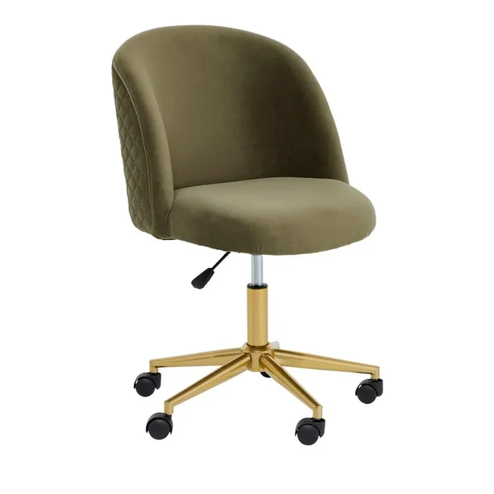Fifi Olive Velvet & Gold Desk Chair