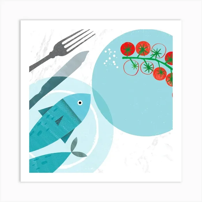 Fish Square Art Print by Jessie Ford