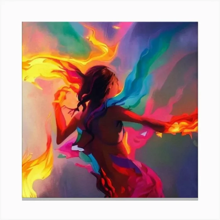Flames Of Fire Canvas Print by June Dahlia