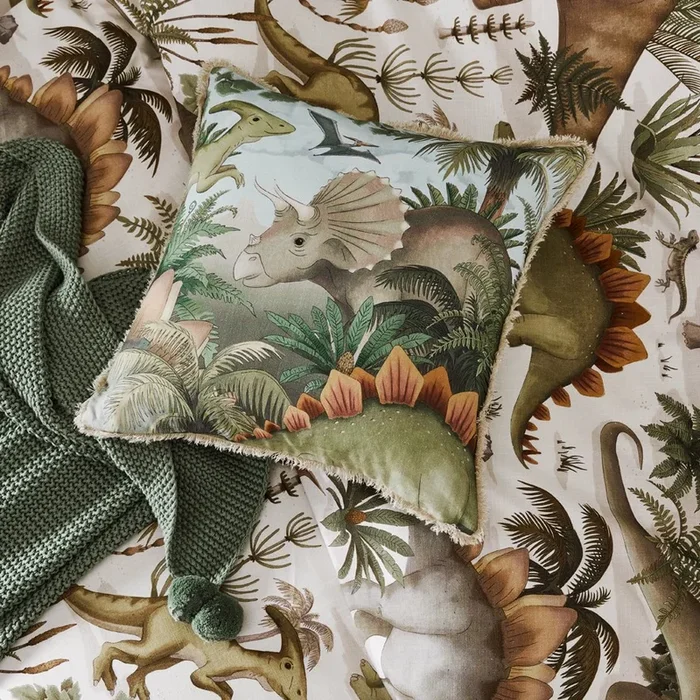 Fleur Harris Earth Prehistorica Linen Cotton Cushion