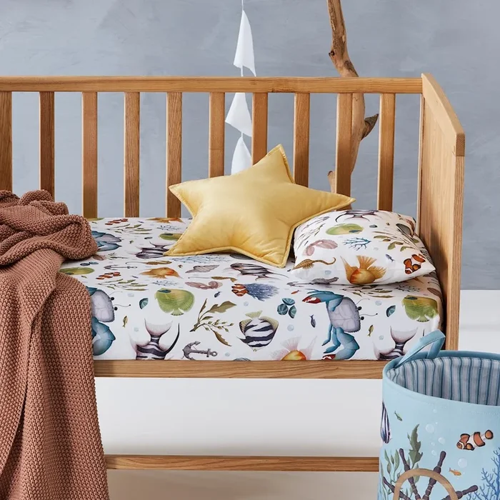 Fleur Harris Mini Reef Ocean Cot Fitted Sheet Set