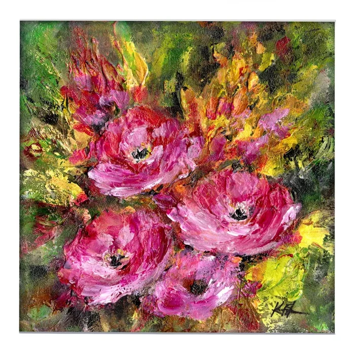 Floral Elegance 2 (2024) Mixed-media painting by Kathy Morton Stanion