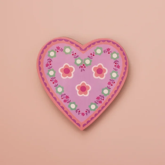Floral Heart Shaped Timber Wall Tile