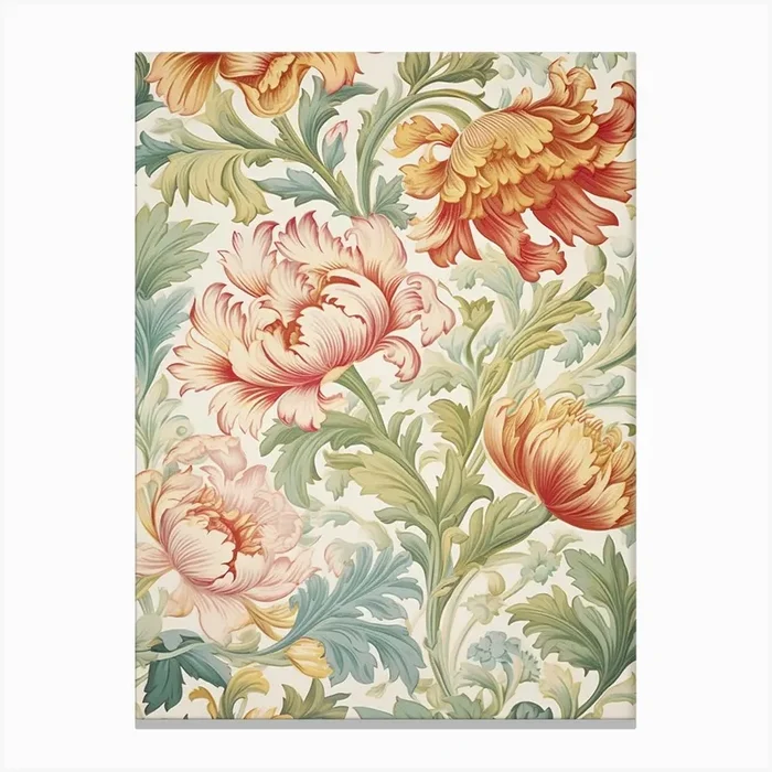 Floral Wallpaper 43 Canvas PrintS by Shadesigns