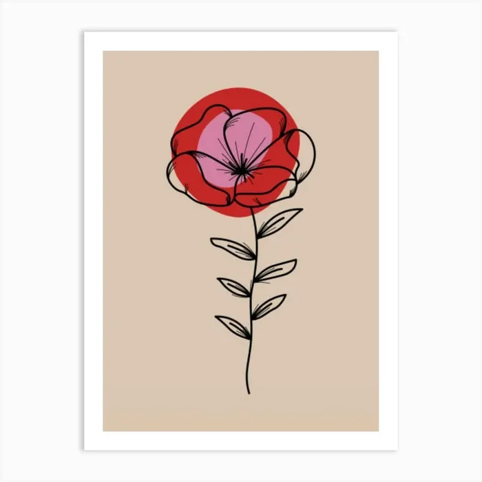 Flower Drawing Art Print by Super_Art