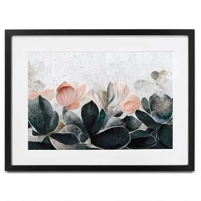 Flowers And Concrete Framed Art Print