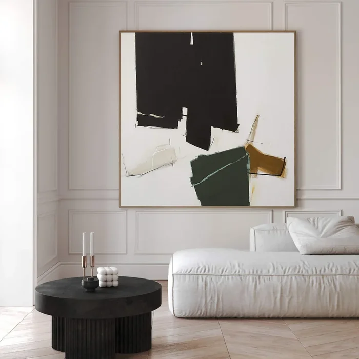 Framed Geometric and Organic Bold Color Abstraction #BGA 070