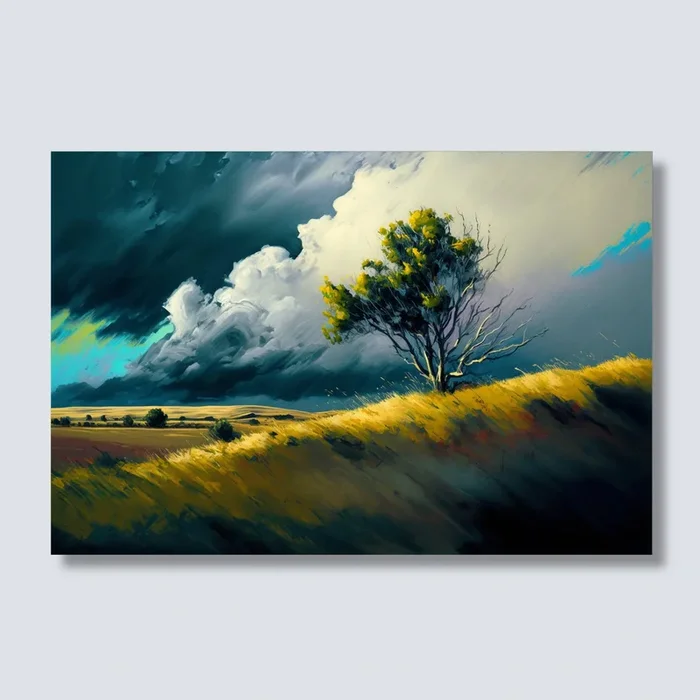 Framed Prairie Landscape Artwork
