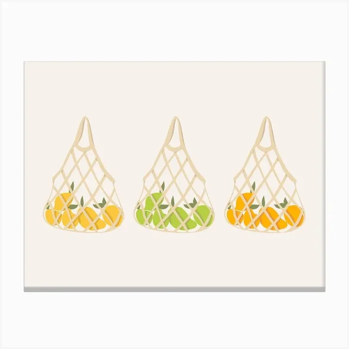 Fruits In Baskets Canvas Print by Alaina Creates