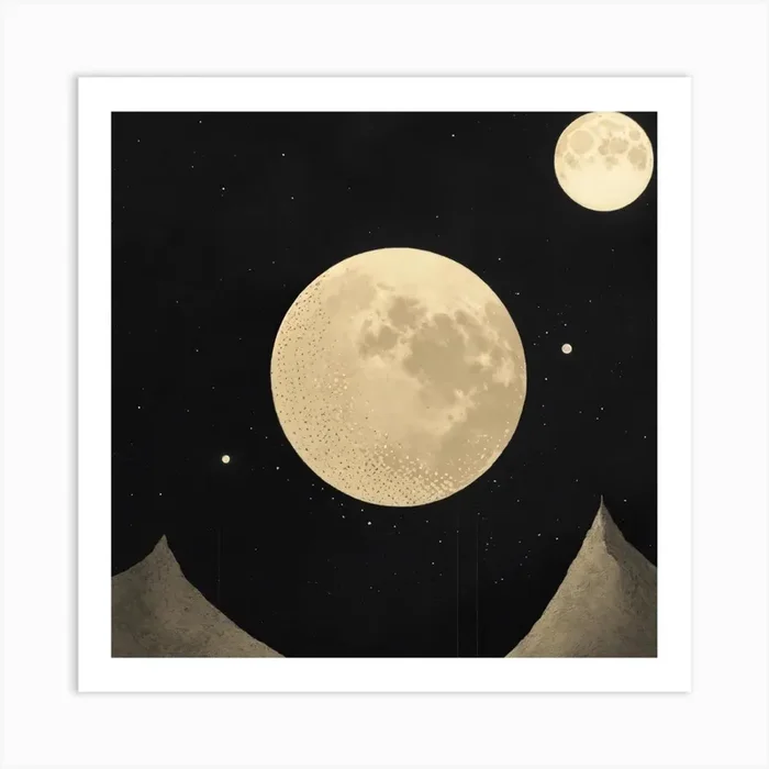 Full Moon In The Sky Art Print by Super_Art