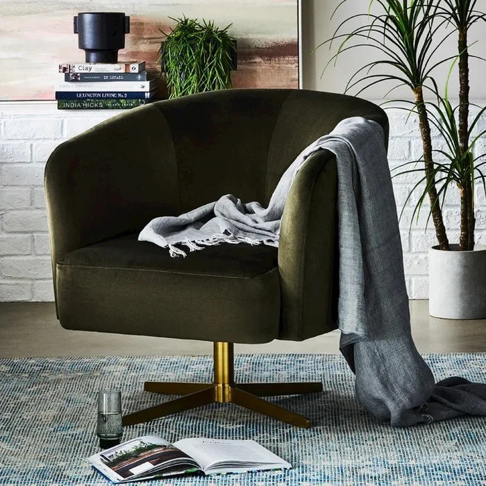 Gallery Olive Velvet Chair