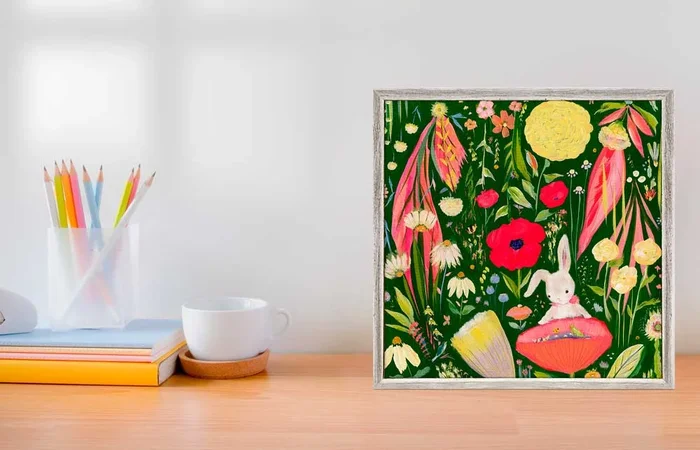 Garden Party For Bun Mini Framed Canvas