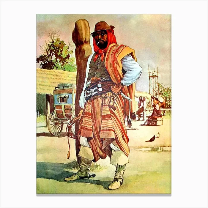 Gauchos From Chile Canvas Print by Vintage Spirit
