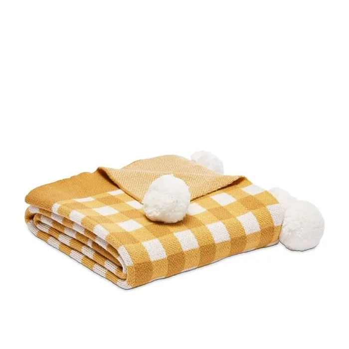 Gingham Mustard Blanket