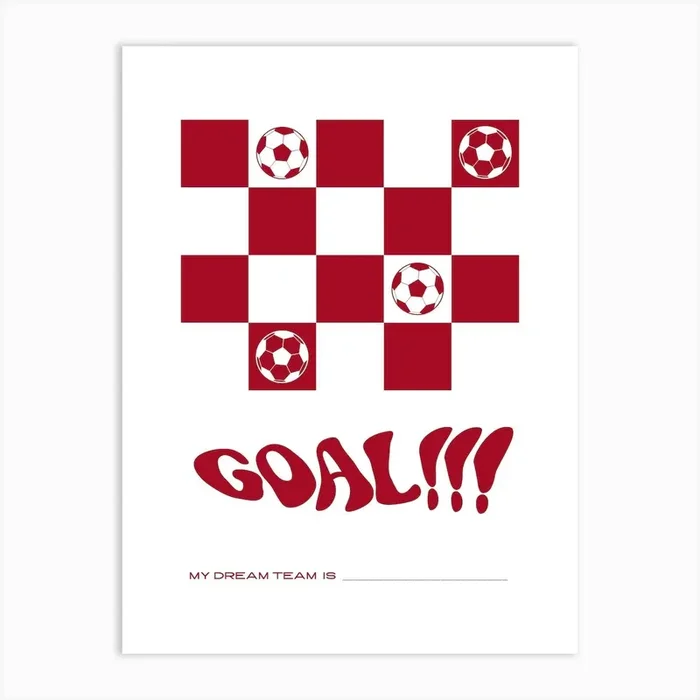 Goal My Dream Team Dark Red Art Print by Planeta444