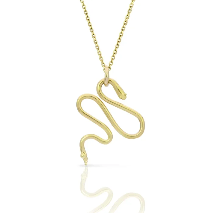 Gold Snake Pendant Necklace