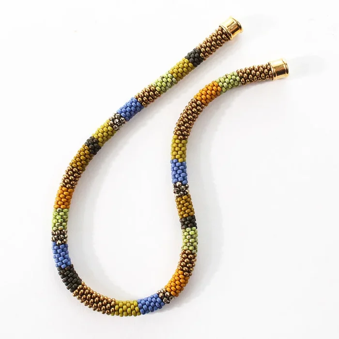 Golden Green Bead Crochet Necklace – Golden Green