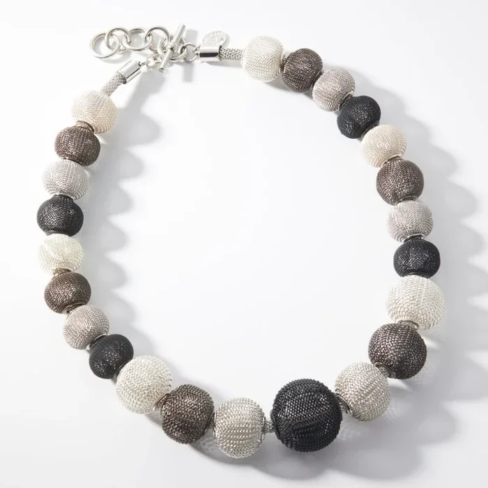 Graduated Mesh Bead Necklace