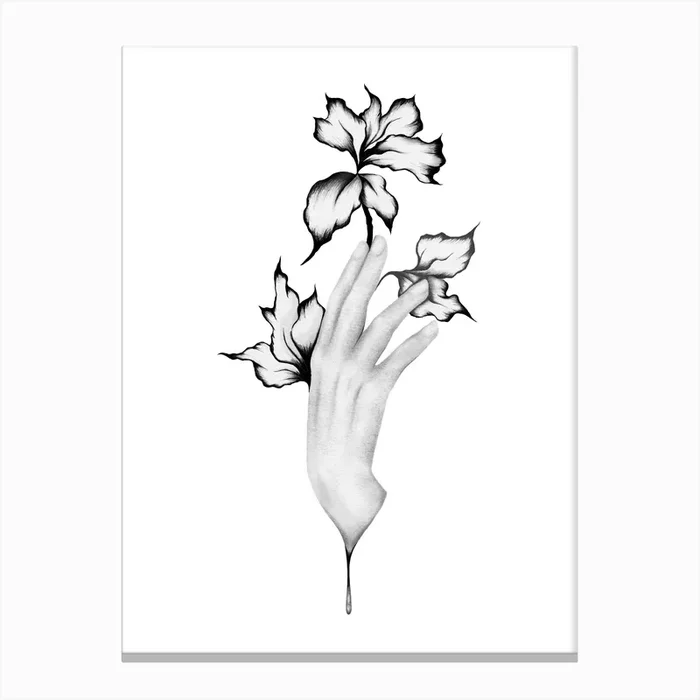Hand Study Canvas Print by Mikhaela Davis Illustration