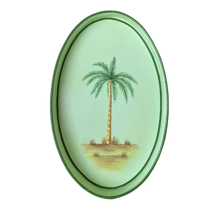 Handpainted Iron Palm Tray