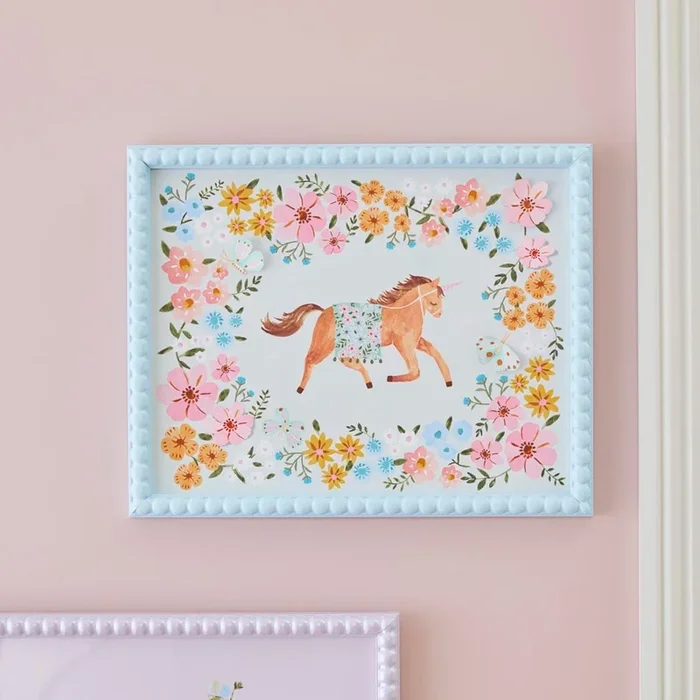 Heirloom Floral Unicorn Wall Art