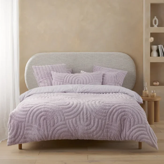 Horizon Faux Fur Lilac Hint Quilt Cover Separates