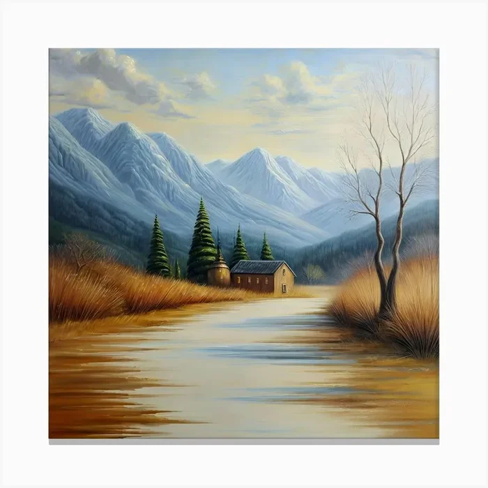 House By The River Canvas Print by Makistain