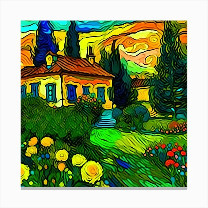House In The Garden Canvas Print by NooBoutiqueDesigner