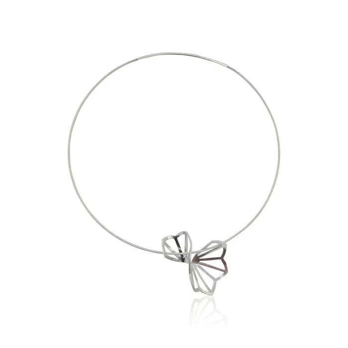 Hyacinth Fold Bright Silver Necklace