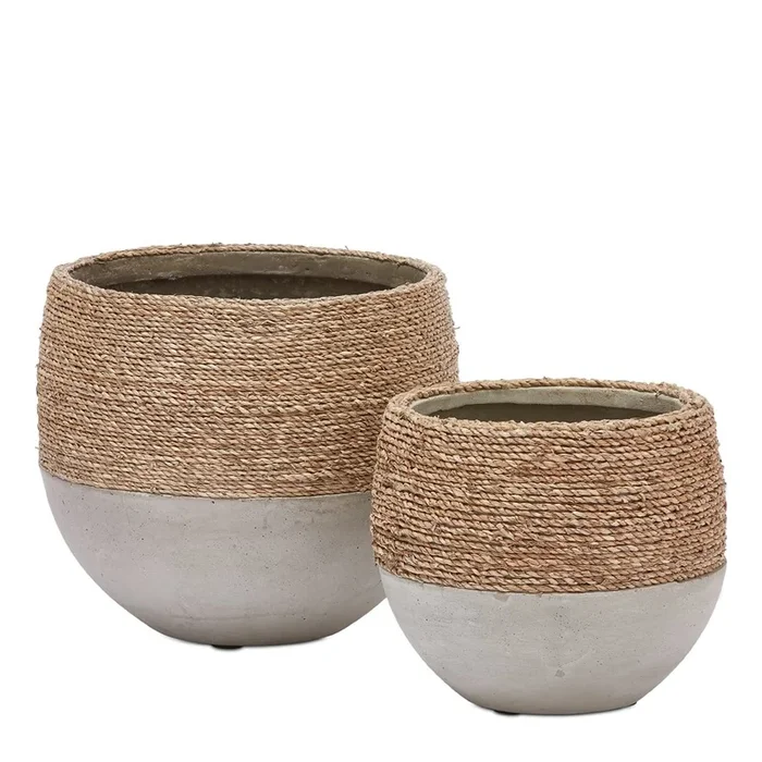 Jimbaran Natural & Grey Pot