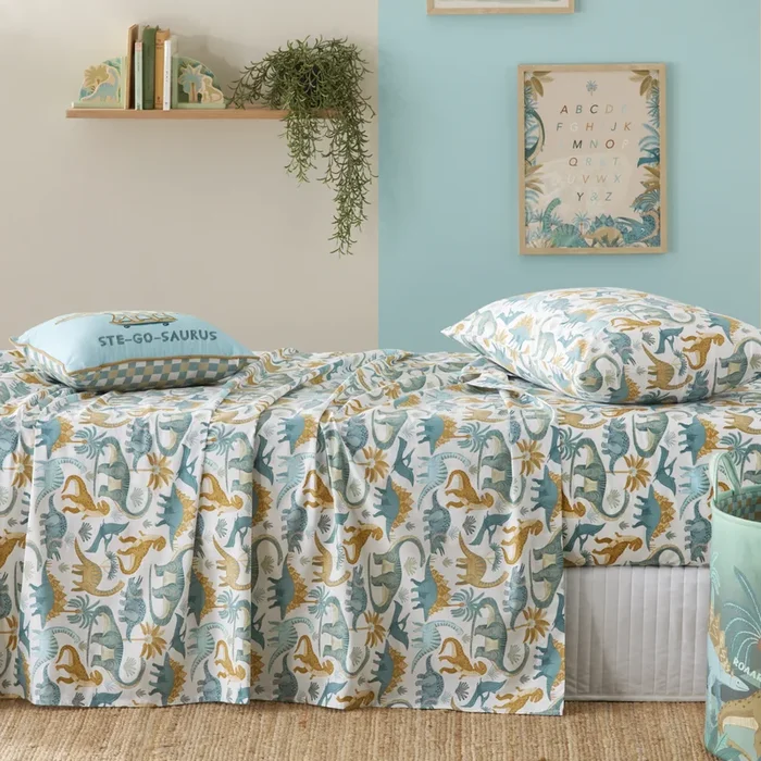 Land of Dinosaurs Sage Sheet Set