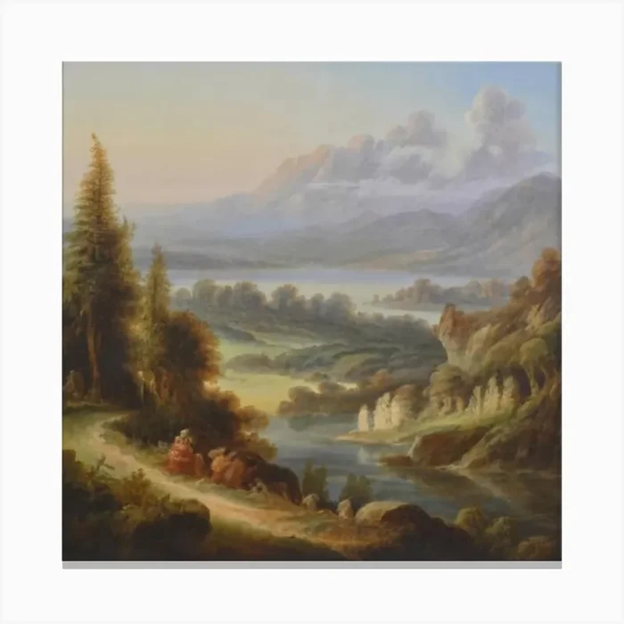 Landscape With A River Canvas Print by J.Wail
