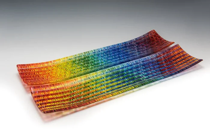 Large Prismatic Tapestry Channel Platter