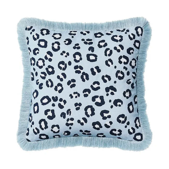 Leopard Print Blue & Navy Cushion