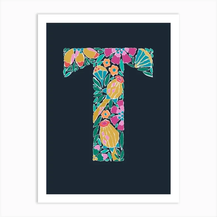 Letter T Art Print by Jessica Graham