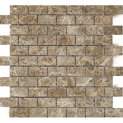 Light Emperador Polished Marble Mosaic Brick 1 “X2 “