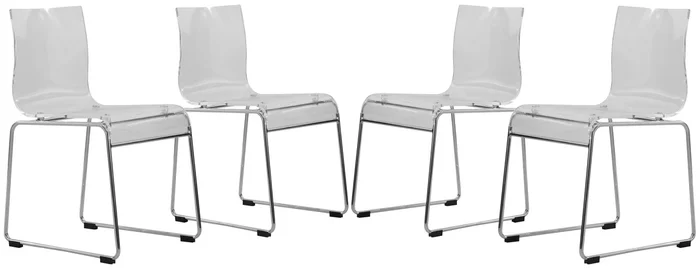 Lima Modern Acrylic Chair, Set of 4
