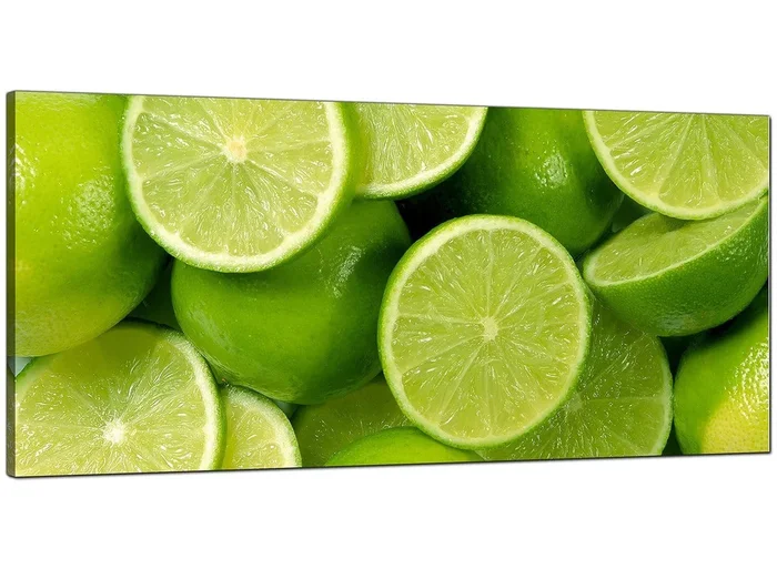 Lime Green Fresh Fruit Kitchen Modern Canvas Art