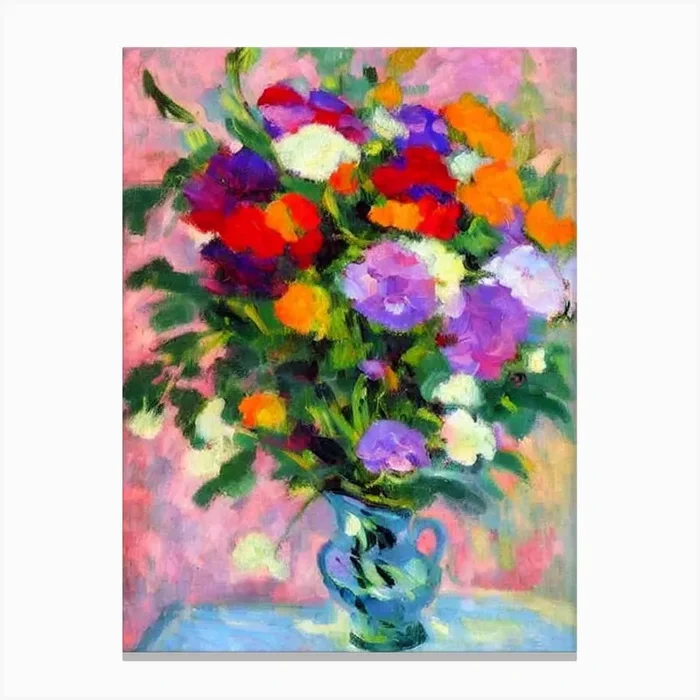 Lisianthus Artwork Name Flower Canvas Print by The Artsy Florist