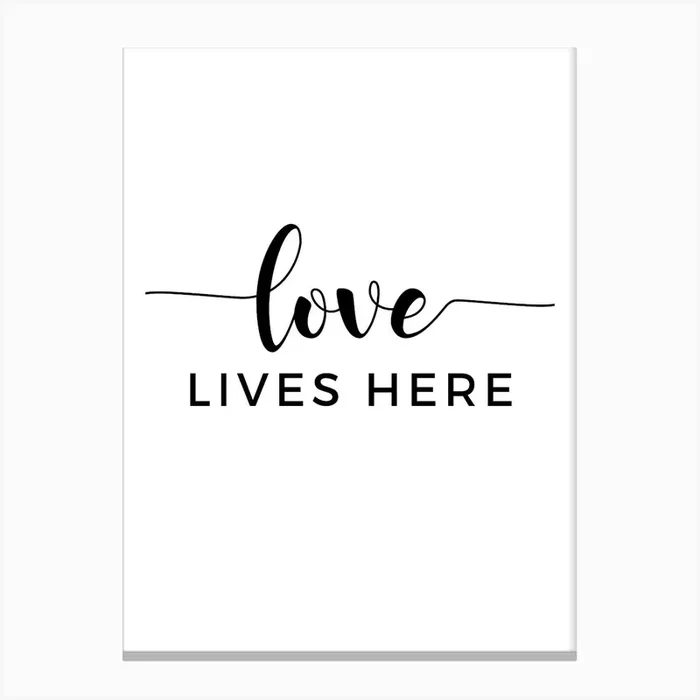 Love Lives Here Canvas Print by Shark Printables