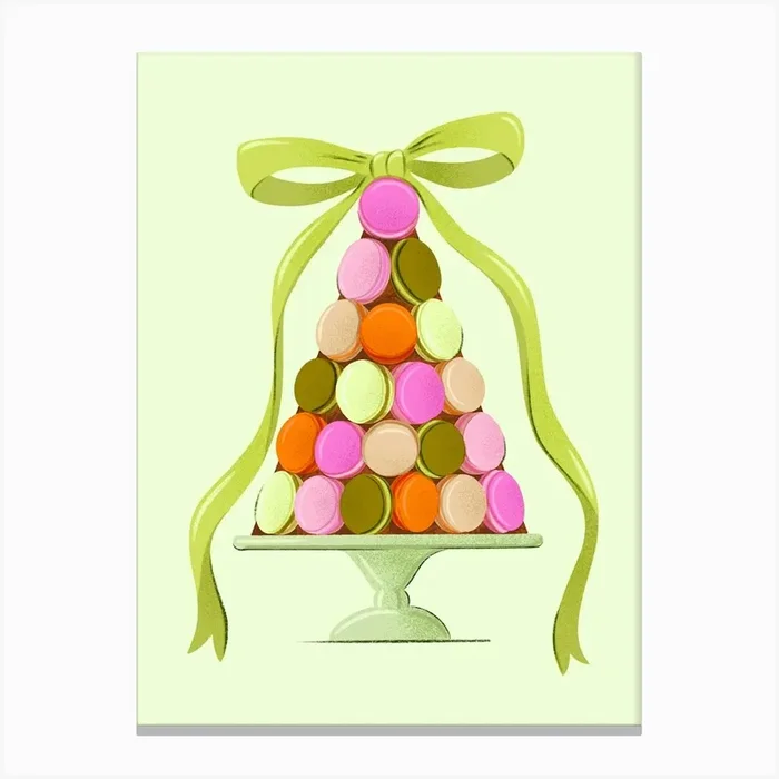 Macaron Tower with as Bow Canvas Print by Moondo Studio