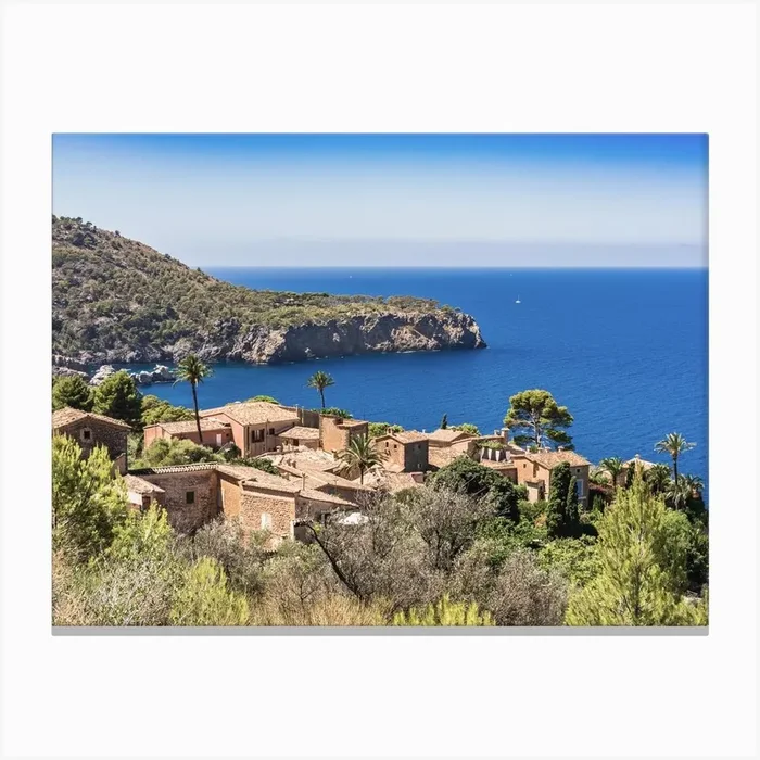 Mallorca Village On The Coast Spain Canvas Print by imagine