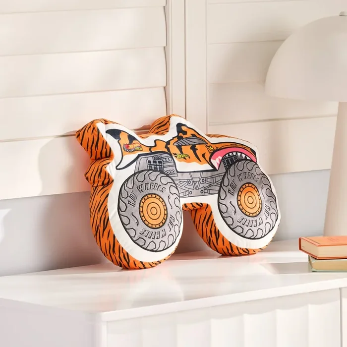Mattel Hot Wheels Monster Trucks Orange Tiger Shark Cushion