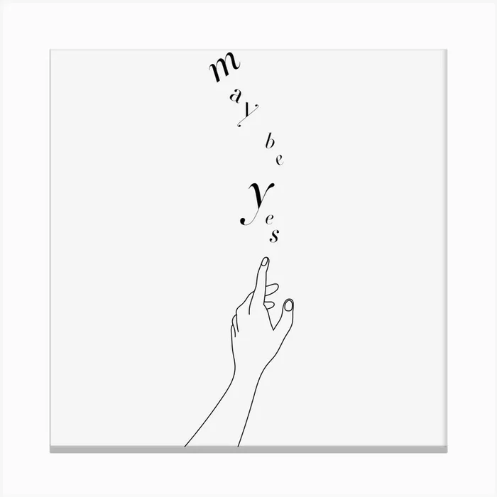 Maybe yes – minimal line art Canvas Print by natural neutral