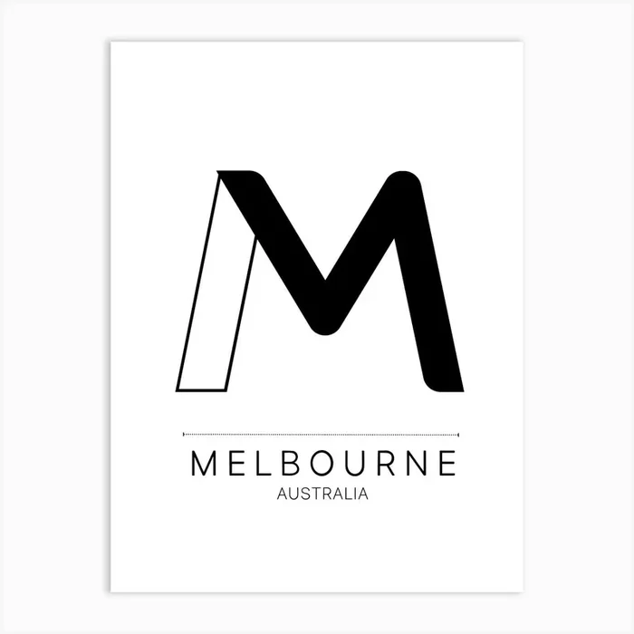 Melbourne City Typography Art Print by Shark Printables