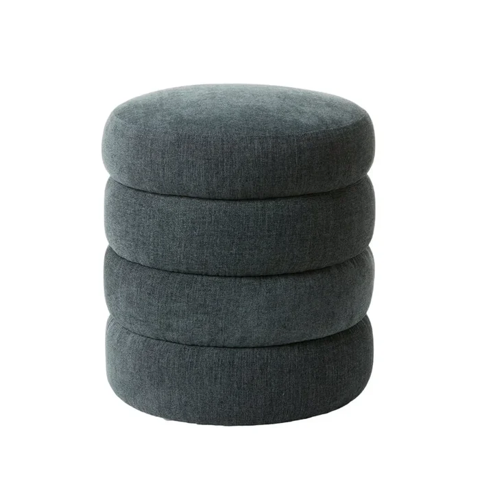 Memphis Steel Blue Storage Ottoman